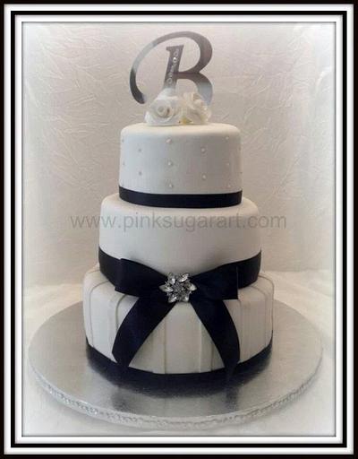Black & White Wedding Cake - Cake by PinkSugarArt