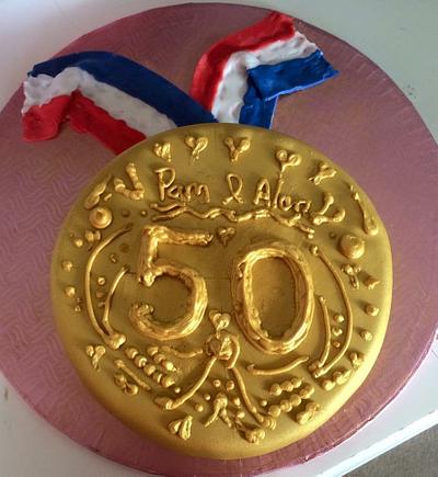 50th Anniversary Cake - Cake by Woody's Bakes