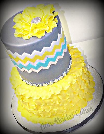 CHEVRON AND PETALS - Cake by Ann-Marie Youngblood