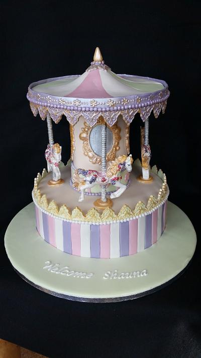 Merry go round Christening cake - Cake by Novel-T Cakes