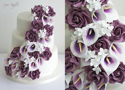 Purple Cascade Wedding Cake - Cake by Sugar Ruffles