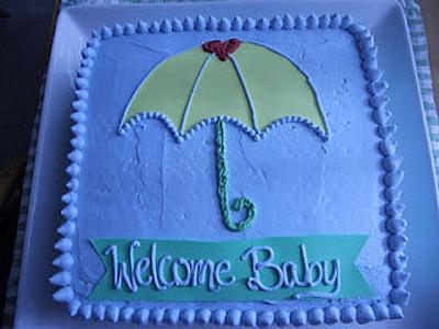 Umbrella Baby Shower - Cake by bakedbyrachel