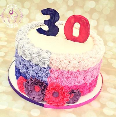 Twin 30th! - Cake by Cups-N-Cakes 