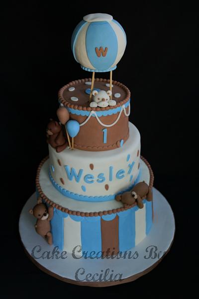 Hot Air Ballon and Teddy Bears Birthday Cake - Cake by CakeCreationsCecilia