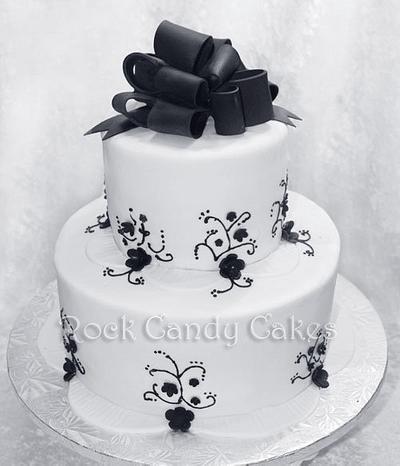 Black & White Wedding Cake - Cake by Rock Candy Cakes