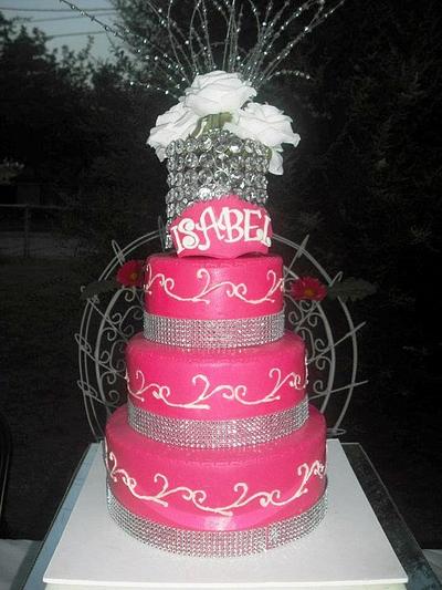 Hot pink Quinceanera cake - Cake by Jazmin