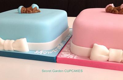 Baby Shower cakes in Pink and Blue - Cake by Siyana Sibson