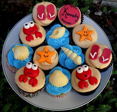 beach party cupcakes - Cake by cheeky monkey cakes
