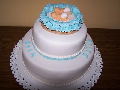 krstinová pre dvojičky - Cake by Adriana