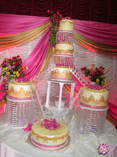 Asien style crystal design wedding cake - Cake by Mary Yogeswaran