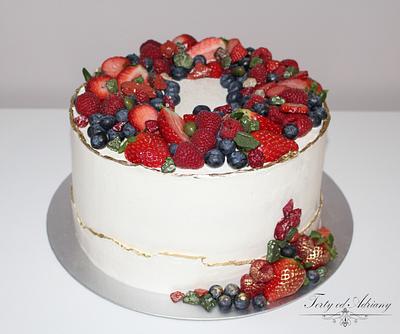 ... birthday cake with meringue cream ... - Cake by Adriana12