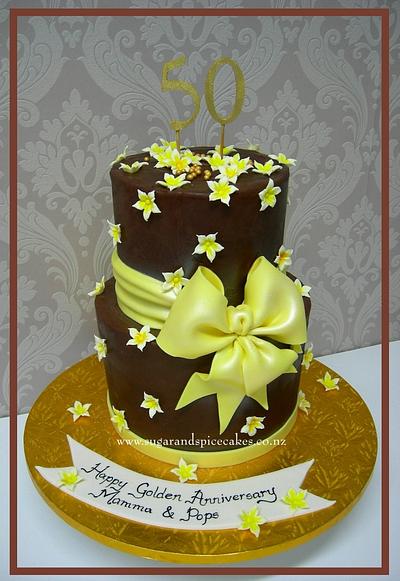 Golden Anniversary - Cake by Mel_SugarandSpiceCakes