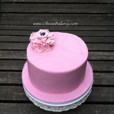 pink cake - breast cancer awareness month - Cake by Olivia's Bakery