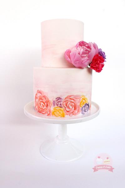Water colour floral cake - Cake by Cuppy & Cake