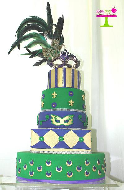 Simple & Elegant Mardi Gras - Cake by Little Box Cakes by Angie