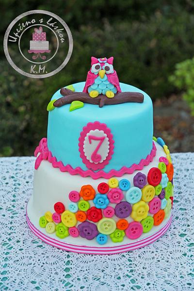 Owl & Buttons - Cake by Tynka