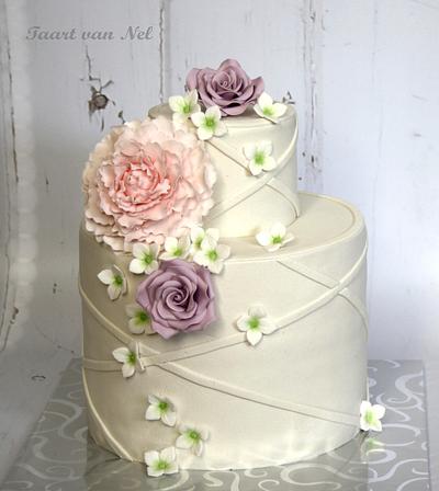 Peony wedding cake - Cake by Nel