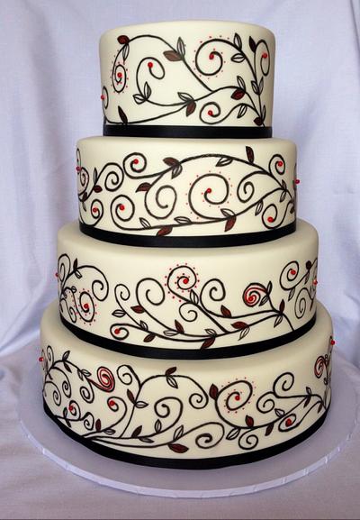 Black and white wedding cake - Cake by Nicki Sharp