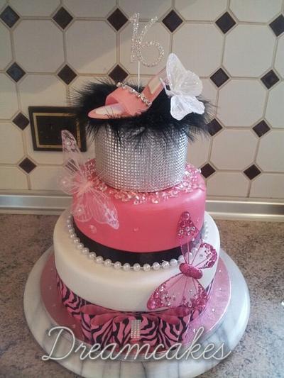 3 tier butterfly cake - Cake by Tracey