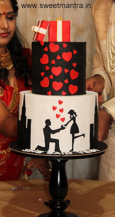 Ring Ceremony 2 tier cake - Cake by Sweet Mantra Homemade Customized Cakes Pune