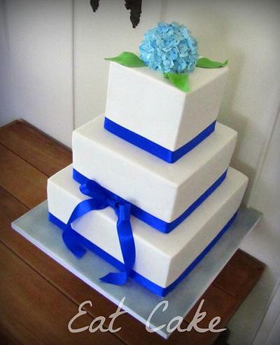 Blue Hydrangea Wedding Cake - Cake by Eat Cake