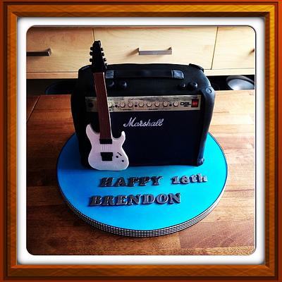 Guitar and AMP cake - Cake by Wonderland Cake and Cookie Co