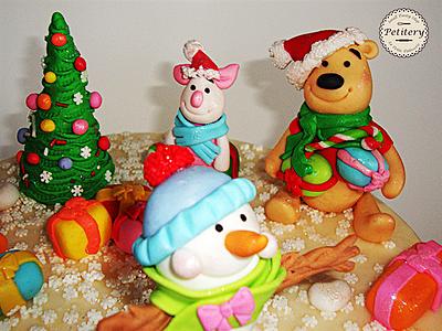 A detail from Winnie the Pooh - Christmas cake  - Cake by Petitery cakes