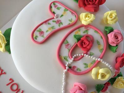 70th Birthday cake for Rosie - Cake by Littlelizacakes