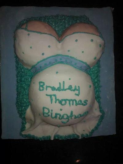pregnancy belly, baby shower cake - Cake by Stace's Bakes