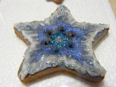 shoting star cookie s,& snowflake window cookies  - Cake by gail