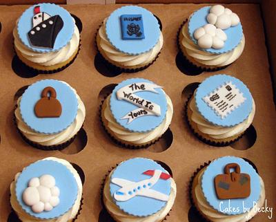 Travel Themed Cupcakes - Cake by Becky Pendergraft