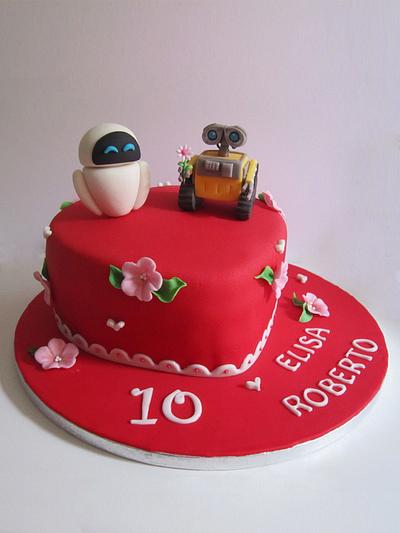 Wall-e and Eve - Cake by dolcefede