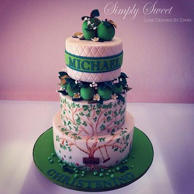 Apple Orchard Christening Baptism Cake - Cake by Diana