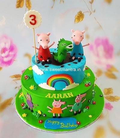 Peppa Pig 2 tier cake - Cake by Sweet Mantra Homemade Customized Cakes Pune