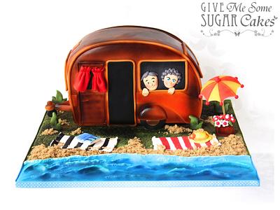 Retro caravan cake / Grey Nomads birthday cake - Cake by RED POLKA DOT DESIGNS (was GMSSC)