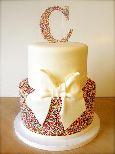Rainbow sprinkles wedding cake - Cake by Dani Johnson