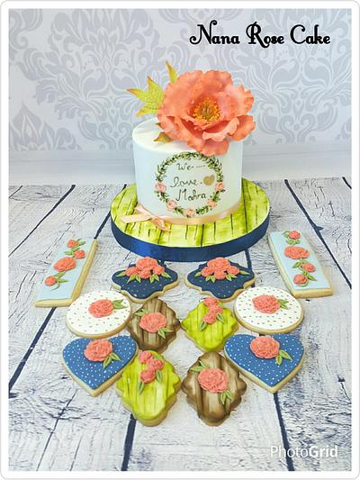 Peach Peony Cake  - Cake by Nana Rose Cake 