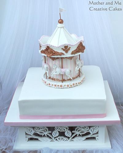 Carousel Christening cake topper - Cake by Mother and Me Creative Cakes
