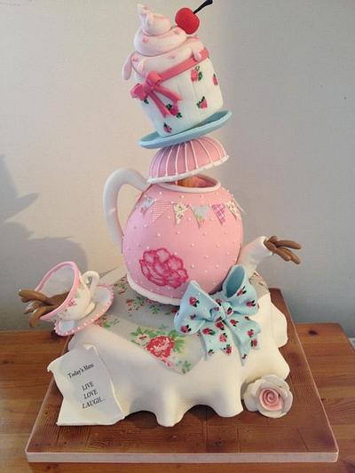 Tea pot balance cake - Cake by Laura Woodall