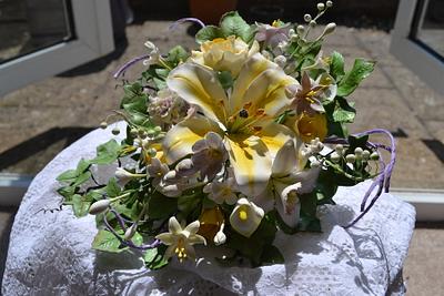 Sugar flower bouquet - Cake by Tiers of Indulgence