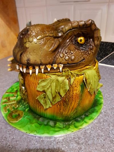T rex dinosaur cake tricerotops  - Cake by Redlouis33
