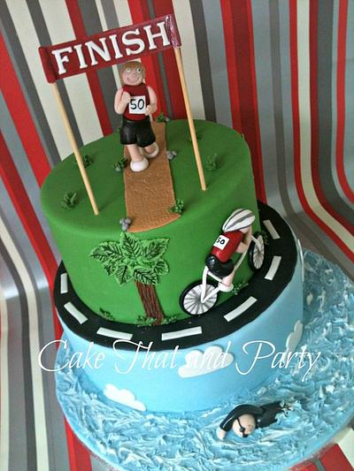 triathalon themed  - Cake by yvonne