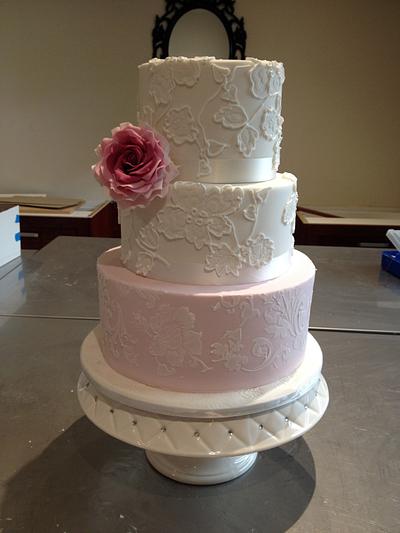 Vintage inspired wedding cake - Cake by Metro Designer Cakes by Belinda