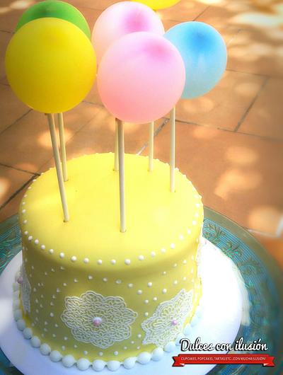 Balloons topper cake - Cake by Dulces con ilusion