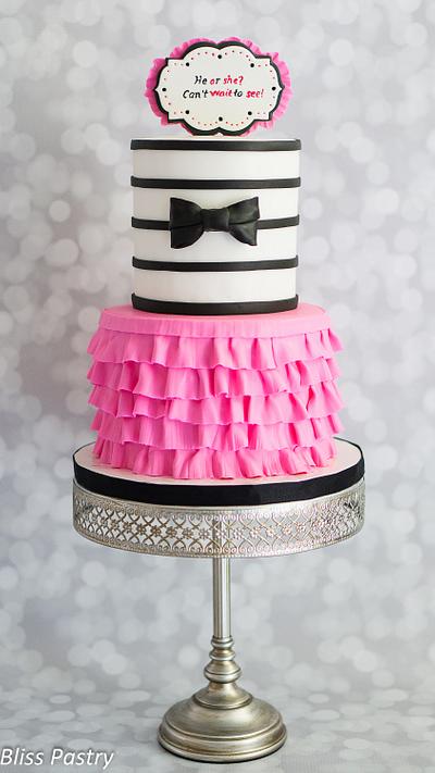 Tutu or Bow Tie Gender Reveal Cake - Cake by Bliss Pastry