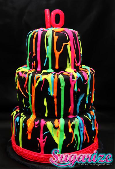 Neon Splash Cake - Cake by Sara from Sugarize