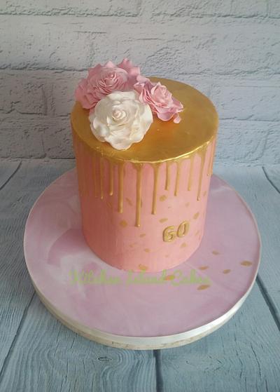 Extra-tall pink drip - Cake by Kitchen Island Cakes