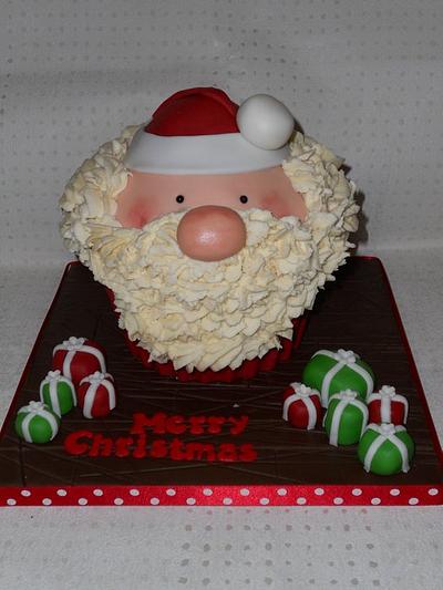 Father Christmas Giant Cupcake - Cake by Debbie Sanderson