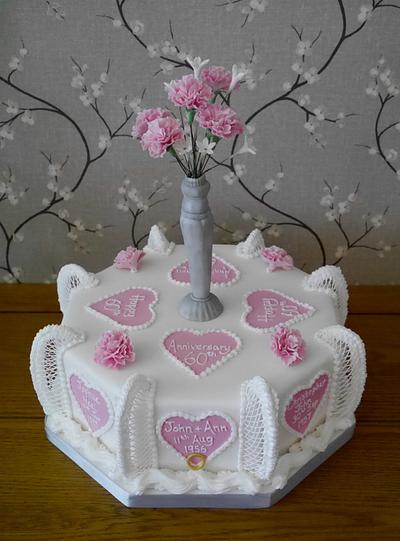 60th wedding anniversary cake - Cake by Daisychain's Cakes