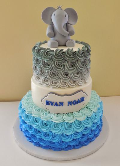 Elephant Baby shower Cake - Cake by DaniellesSweetSide